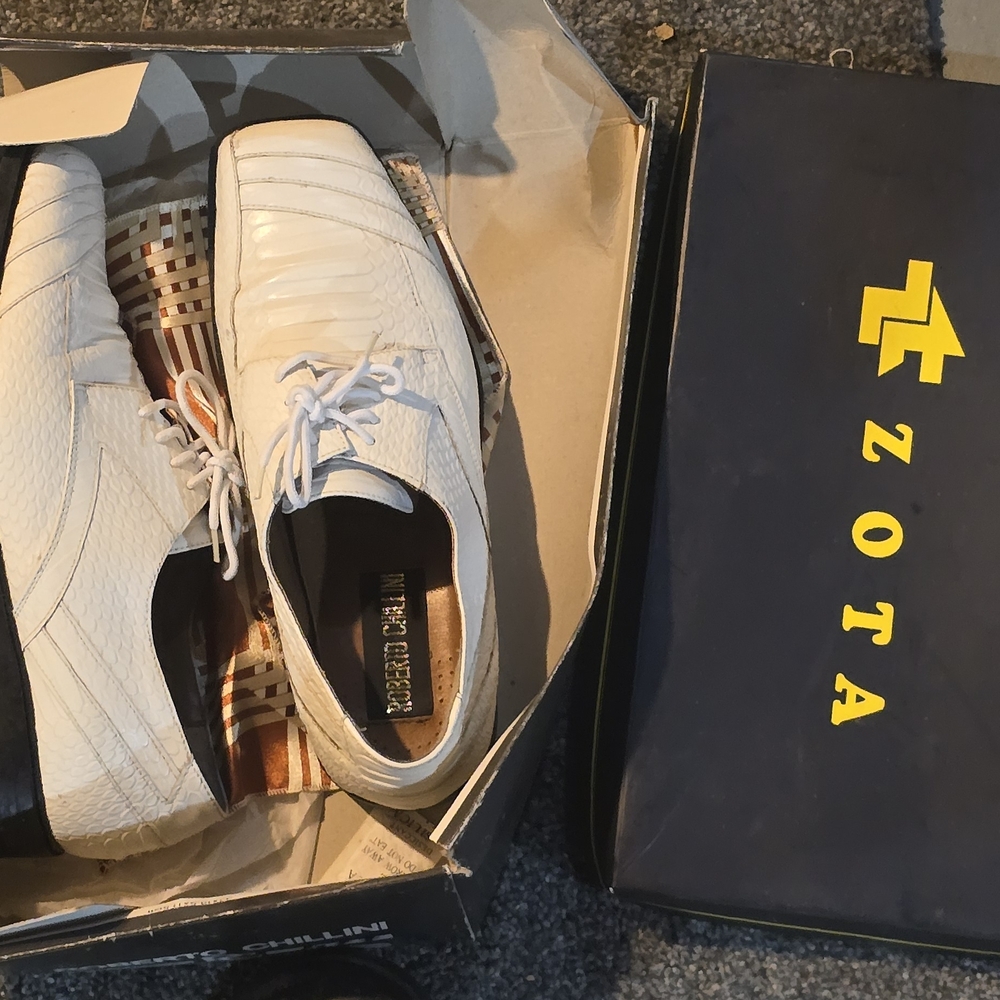 White Leather Men's Oxfords
